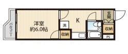 CENT太田原(1K/4階)の間取り写真