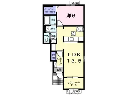 クラールIII(1LDK/1階)の間取り写真