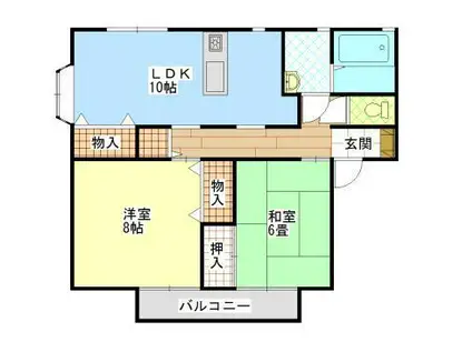 ウィンディア新涯(2LDK/2階)の間取り写真