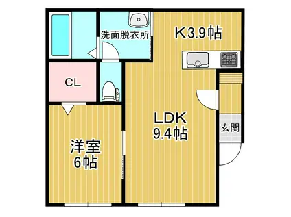 西7南9AP(1LDK/1階)の間取り写真