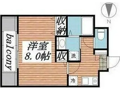 アブニール小田原(1K/3階)の間取り写真