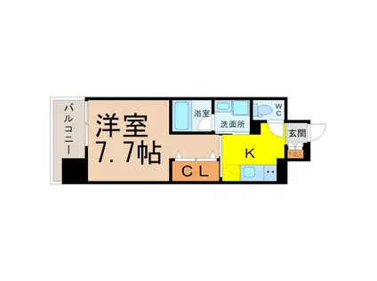 GRAND ESPOIR IZUMI(1K/13階)の間取り写真