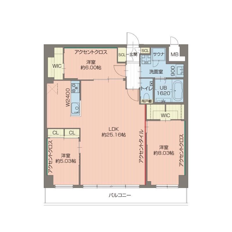 プレジオ西宮北口(3LDK/5階)の間取り写真