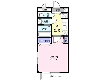 メゾンクレール(1K/1階)の間取り写真