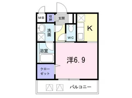 アーバンフォレスト(1K/4階)の間取り写真