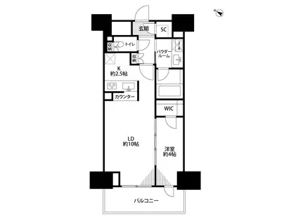 クレヴィア本郷(1LDK/11階)の間取り写真
