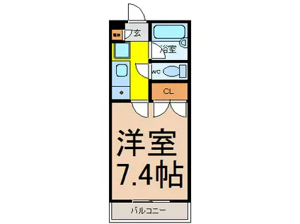 シティライフ覚王山(1K/1階)の間取り写真