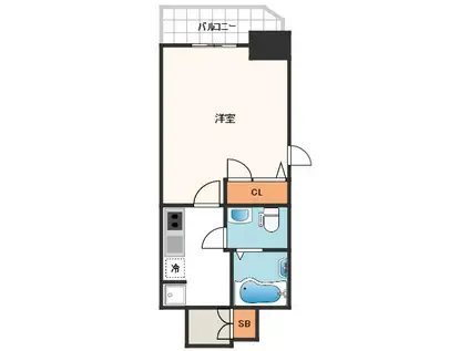 ラナップスクエア南堀江(1K/11階)の間取り写真
