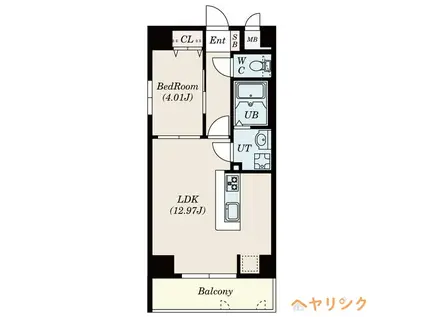 小出来エンブルコート(1LDK/4階)の間取り写真