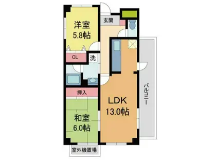 メルベーユ西宮II(2LDK/6階)の間取り写真