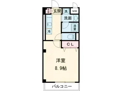 ブランチェリー新石切(1K/3階)の間取り写真