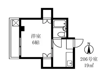 ベルウッド(1K/2階)の間取り写真