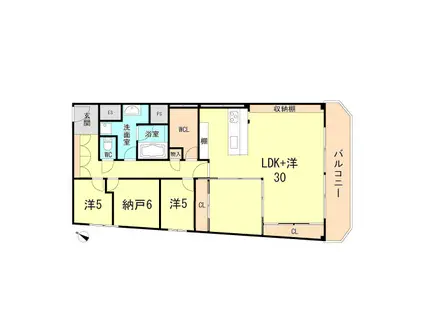 カサ・フェニックス北野(2SLDK/2階)の間取り写真