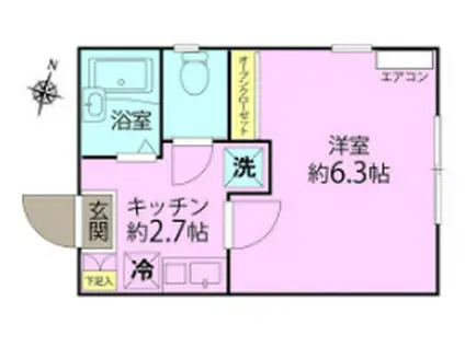 ヴェクセル馬込(1K/2階)の間取り写真