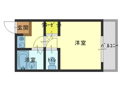 プチコート今里(1K/3階)の間取り写真