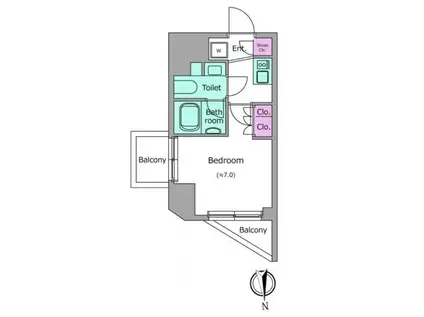 クレヴィアリグゼ北品川IIステーションコート(1K/4階)の間取り写真