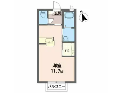 サンマリノ(ワンルーム/2階)の間取り写真