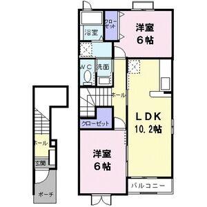 メゾン清里(2LDK/2階)の間取り写真