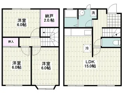 コスモ湘南(3LDK/2階)の間取り写真