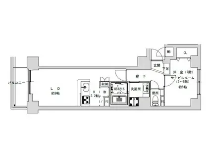 プライマル千石(1SK/5階)の間取り写真