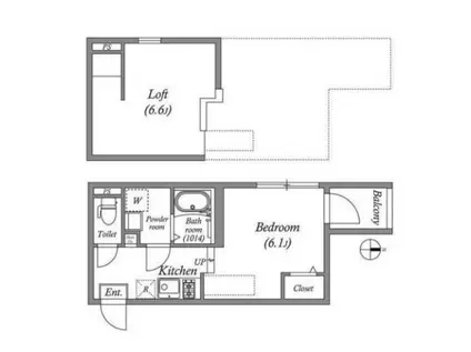 ハーモニーテラス東野八反畑町II(ワンルーム/2階)の間取り写真