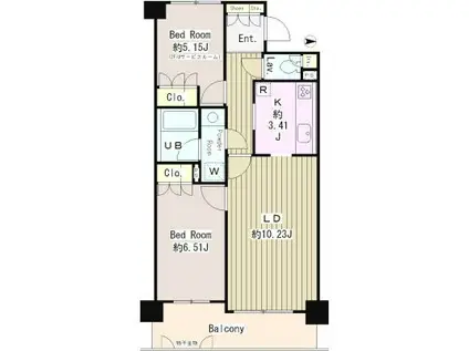 クラッサ調布(2LDK/3階)の間取り写真