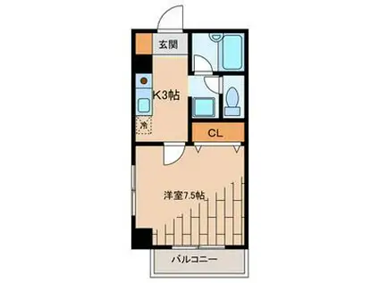 大和商住ビル(1K/3階)の間取り写真