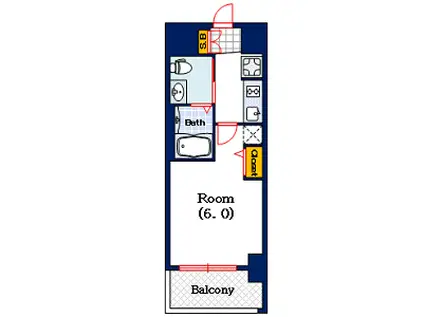 エステムコート難波IVアトリ(1K/3階)の間取り写真