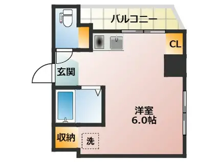 ポッポII(ワンルーム/2階)の間取り写真