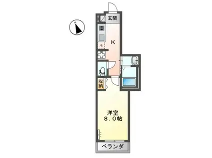 湘南エクセレントIII(1K/1階)の間取り写真