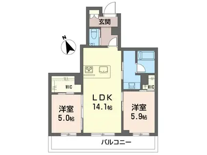 ザ グランド 自治医大(2LDK/3階)の間取り写真