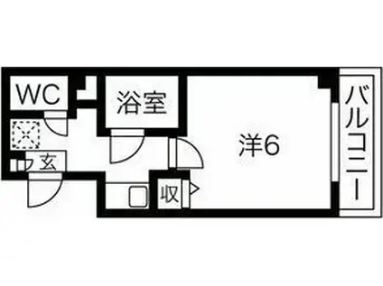 ヴィレッジリバー千日前(1K/4階)の間取り写真