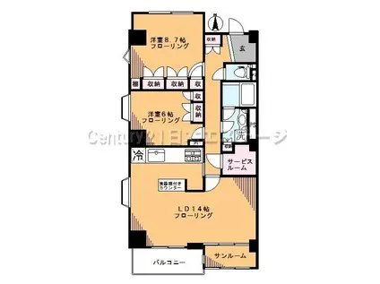 マイネブルク(2SLDK/3階)の間取り写真