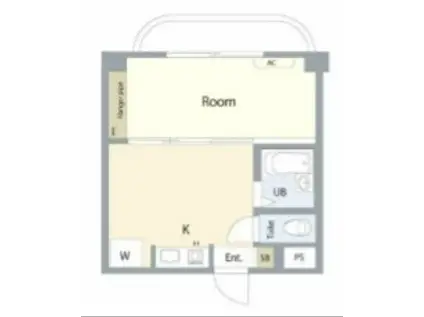 広瀬ビル(1DK/2階)の間取り写真