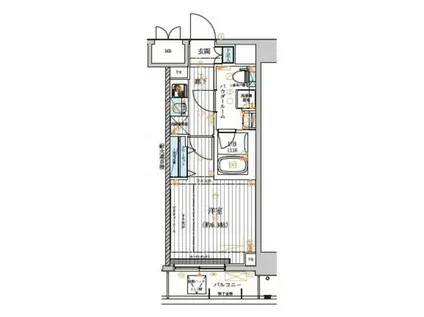 メインステージ元住吉(1K/3階)の間取り写真