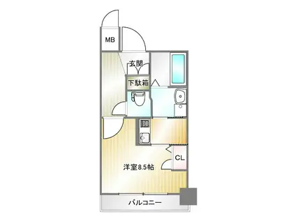 エストーネハーバーランド(1K/8階)の間取り写真