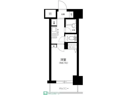 日神パレステージ三軒茶屋II(1K/11階)の間取り写真