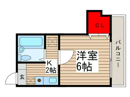 パステラル清瀬(1K/3階)の間取り写真