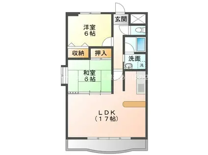 マンションきらら(2LDK/3階)の間取り写真