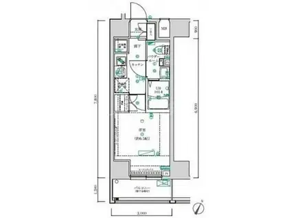 SQUARE CITY KAWASAKI(1K/2階)の間取り写真