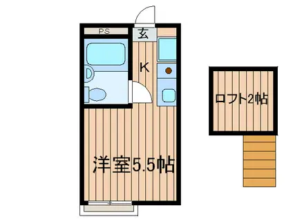 HANA相模原(ワンルーム/2階)の間取り写真