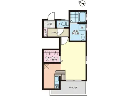 エスペランサ新狭山(ワンルーム/2階)の間取り写真