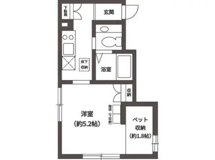 サンタフェ北新宿(1K/1階)の間取り写真