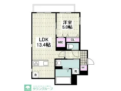 井土ケ谷上町メゾン(1LDK/2階)の間取り写真
