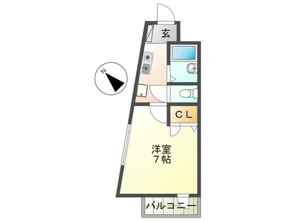 半澤ビル(1K/6階)の間取り写真