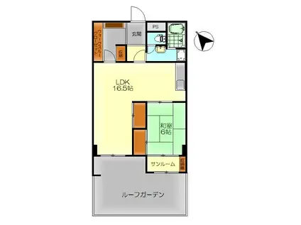 呉中央レックスマンション(1LDK/4階)の間取り写真