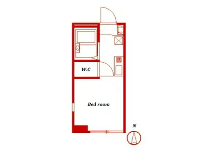 サンシーロ鶴見B(ワンルーム/2階)の間取り写真
