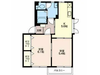 エーデルワイス(2K/1階)の間取り写真