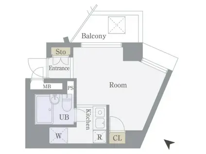 プレール新宿余丁町(1K/12階)の間取り写真
