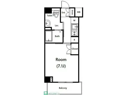 ガーラ渋谷常磐松(1K/1階)の間取り写真